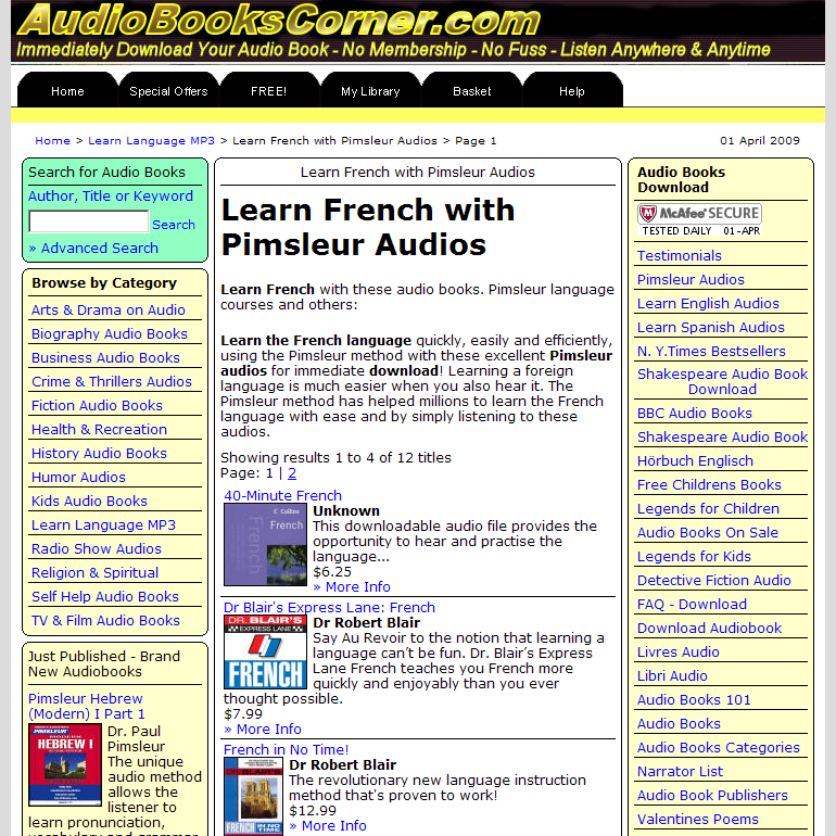 Audio Books Online Download : Learn Language MP3 / Learn French with Pimsleur Audios